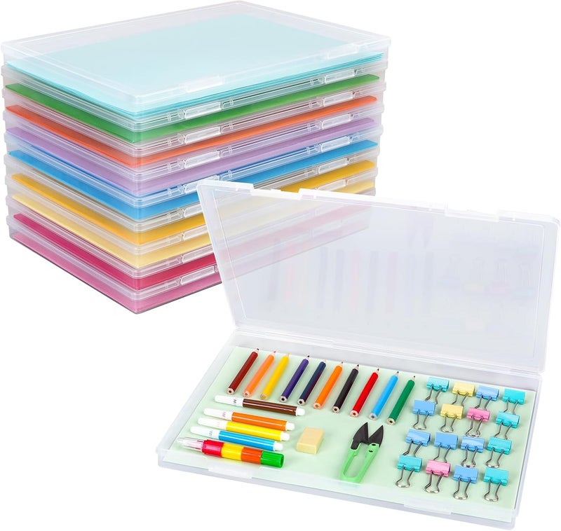 FUIJOL Photo Storage Box 11.5x8.5 Inch, 10 Pcs Portable Board Game Storage Container, A4 Paper Storage Box, Craft and File Organizer for Home/Office (8.5 * 11.5inch-10pcs) - Image 1